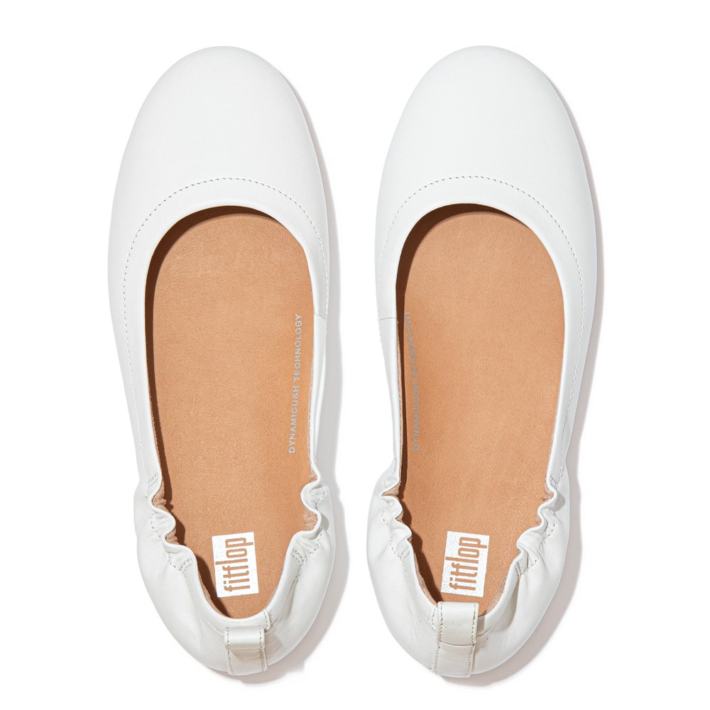 Fitflop Womens Ballet Flats White - Allegro Soft Leather - ZN7521493